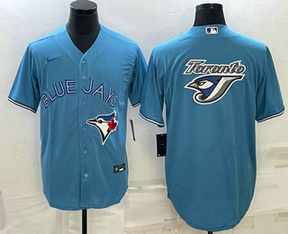 Mens Toronto Blue Jays Big Logo Light Blue Stitched MLB Cool Base Nike Jersey->toronto blue jays->MLB Jersey